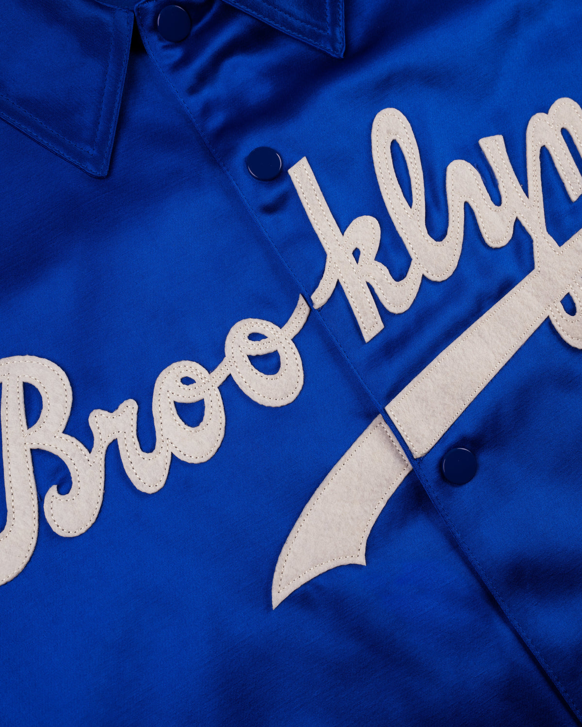 Brooklyn Dodgers 1945 Satin Windbreaker Jacket product image 2, provided for visual reference and product detail review