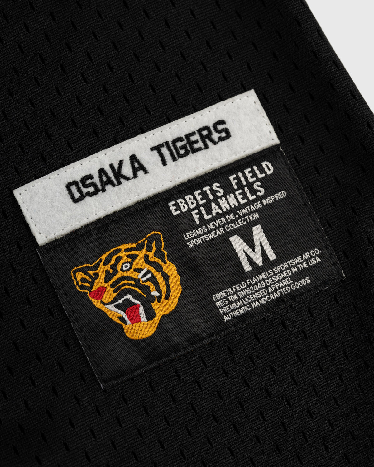 Osaka Tigers Mesh Button-Up Baseball Jersey product image 4, provided for visual reference and product detail review