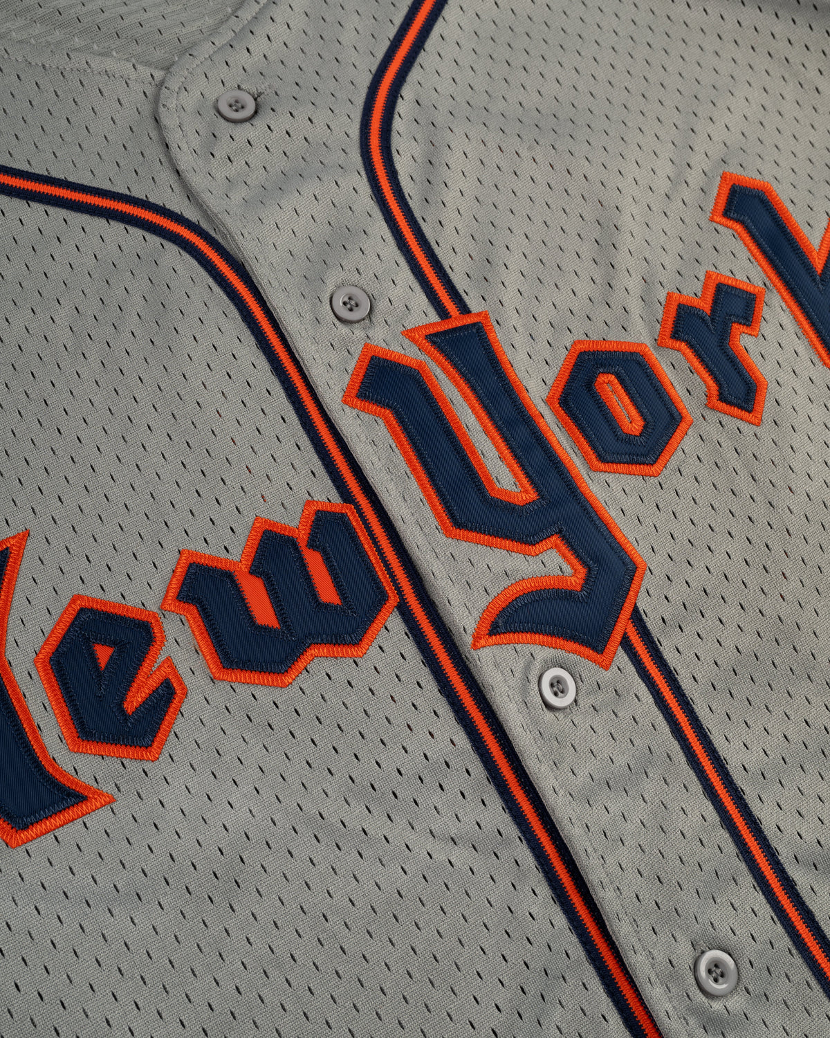 New York Knights Mesh Button-Up Baseball Jersey product image 3, provided for visual reference and product detail review