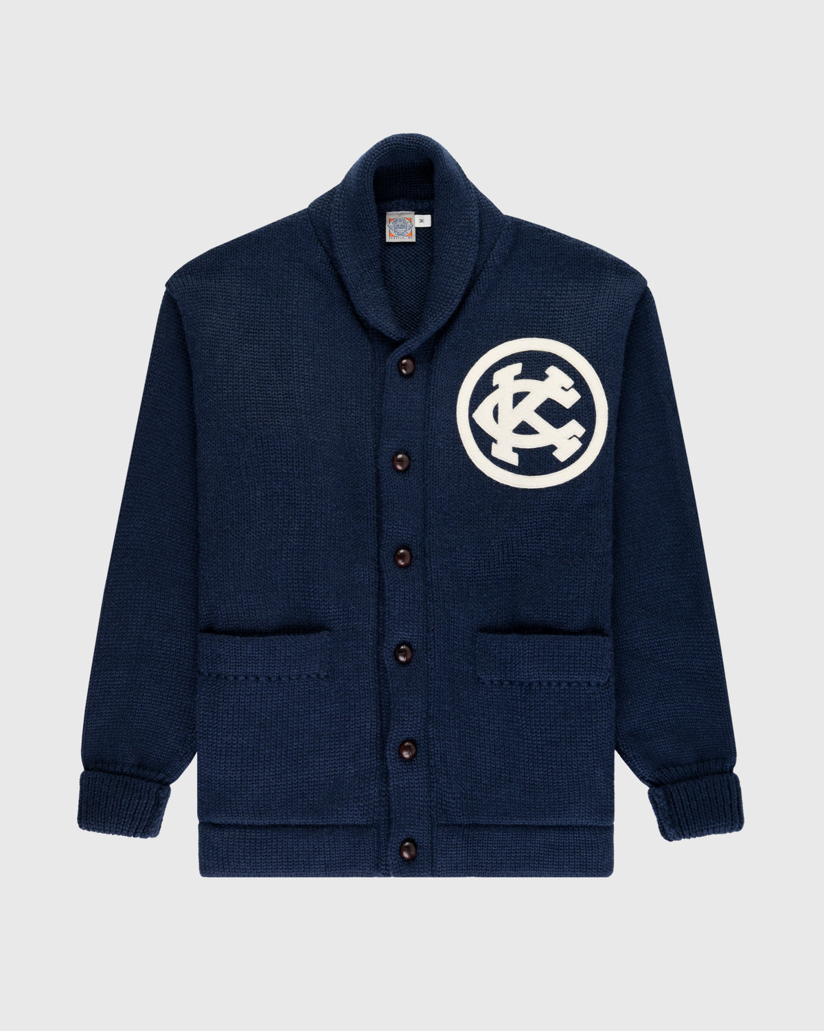 Kansas City Monarchs 1922 Wool Shawl Collar Sweater product image 1, provided for visual reference and product detail review