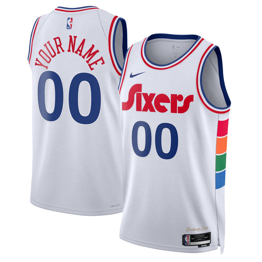 Unisex Philadelphia 76ers Nike White 2024/25 Custom product image 1