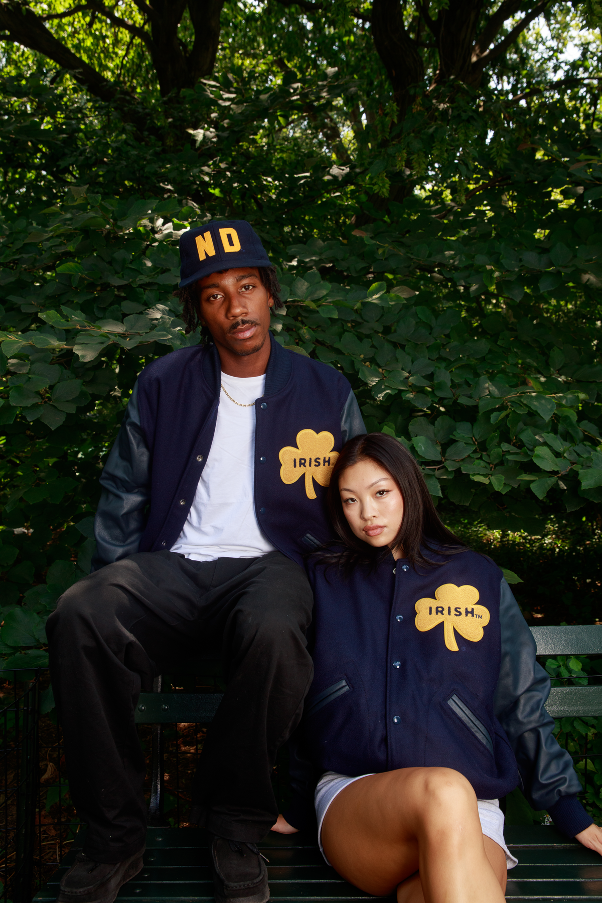 University of Notre Dame Authentic Wool & Leather Varsity Jacket product image 3, provided for visual reference and product