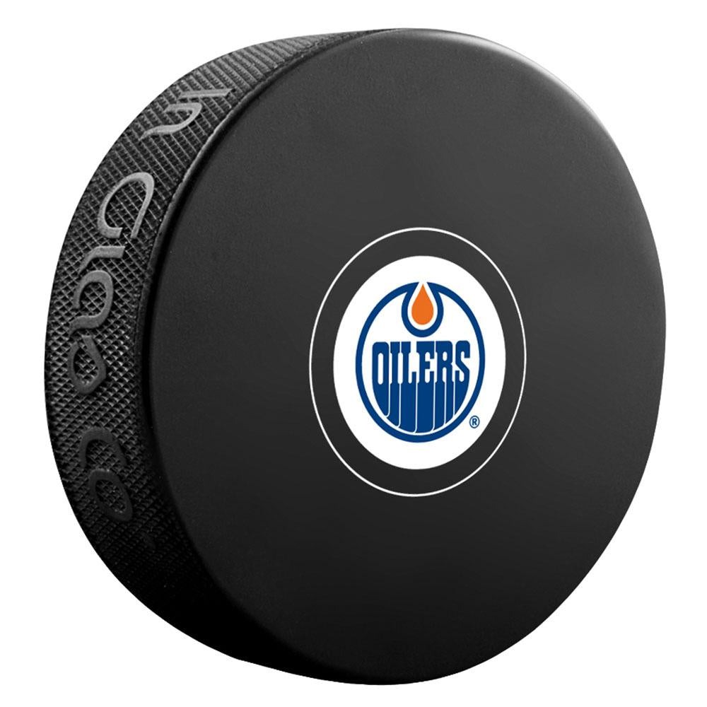 Edmonton Oilers Team Logo Autograph Model Hockey Puck product image 1, provided for visual reference and product detail