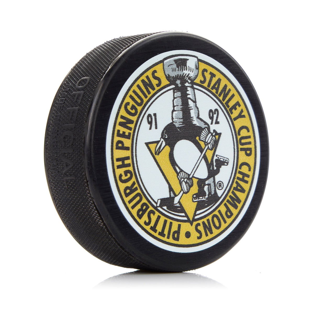 Pittsburgh Penguins 1991+1992 Stanley Cup Champion Souvenir Hockey Puck product image 1, provided for visual reference and