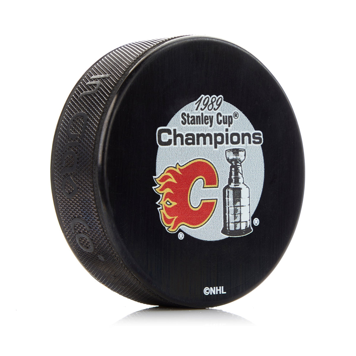 Calgary Flames 1989 Stanley Cup Champion Souvenir Hockey Puck product image 1, provided for visual reference and product