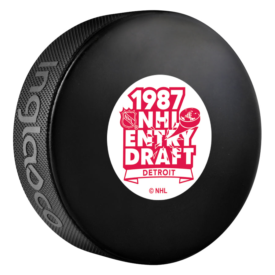 Inglasco 1987 NHL Entry Draft Souvenir Event Hockey Puck product image 1, provided for visual reference and product detail