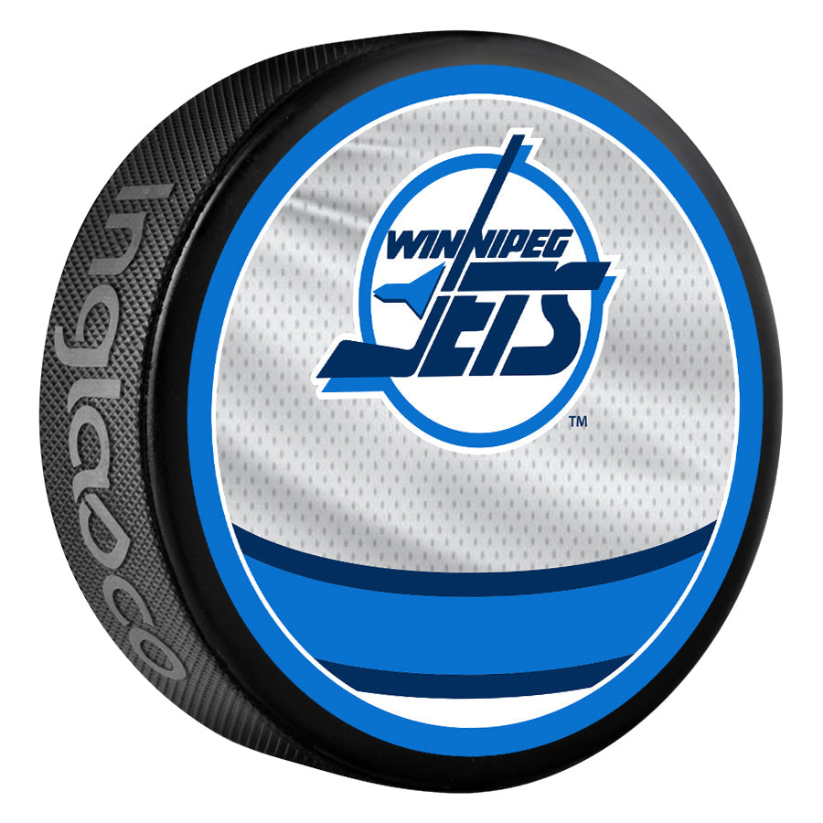Winnipeg Jets Reverse Retro 2.0 Dual Logo Souvenir Puck product image 1, provided for visual reference and product detail
