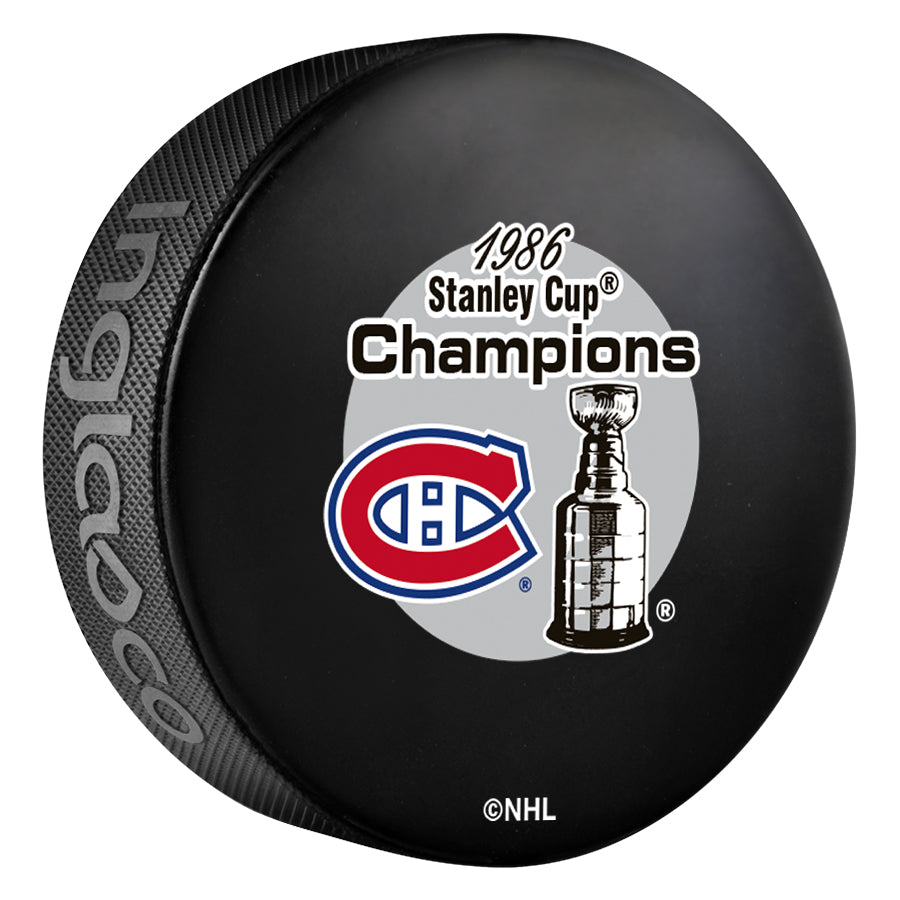 Montreal Canadiens 1986 Stanley Cup Champion Souvenir Hockey Puck product image 1, provided for visual reference and product