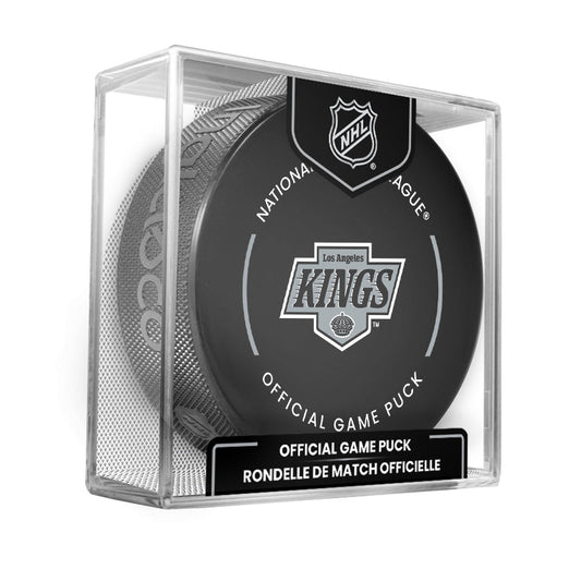 Los Angeles Kings 2023-24 NHL Official Game Puck with Display Case product image 1, provided for visual reference and