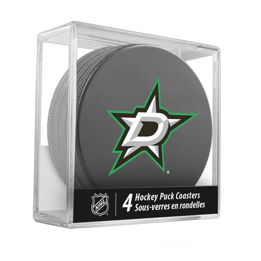 Dallas Stars Team Logo Hockey Puck Drink Coasters (4 Pack) product image 1, provided for visual reference and product detail