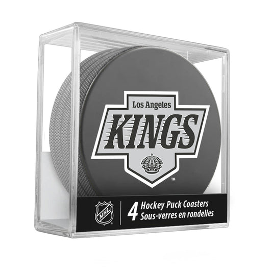 Los Angeles Kings Team Logo Hockey Puck Drink Coasters (4 Pack) product image 1, provided for visual reference and product