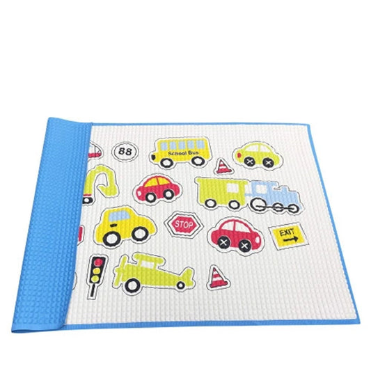 Lucky Baby Air-Filled Rubber Cot Sheet (Printed L) - Car / Blue