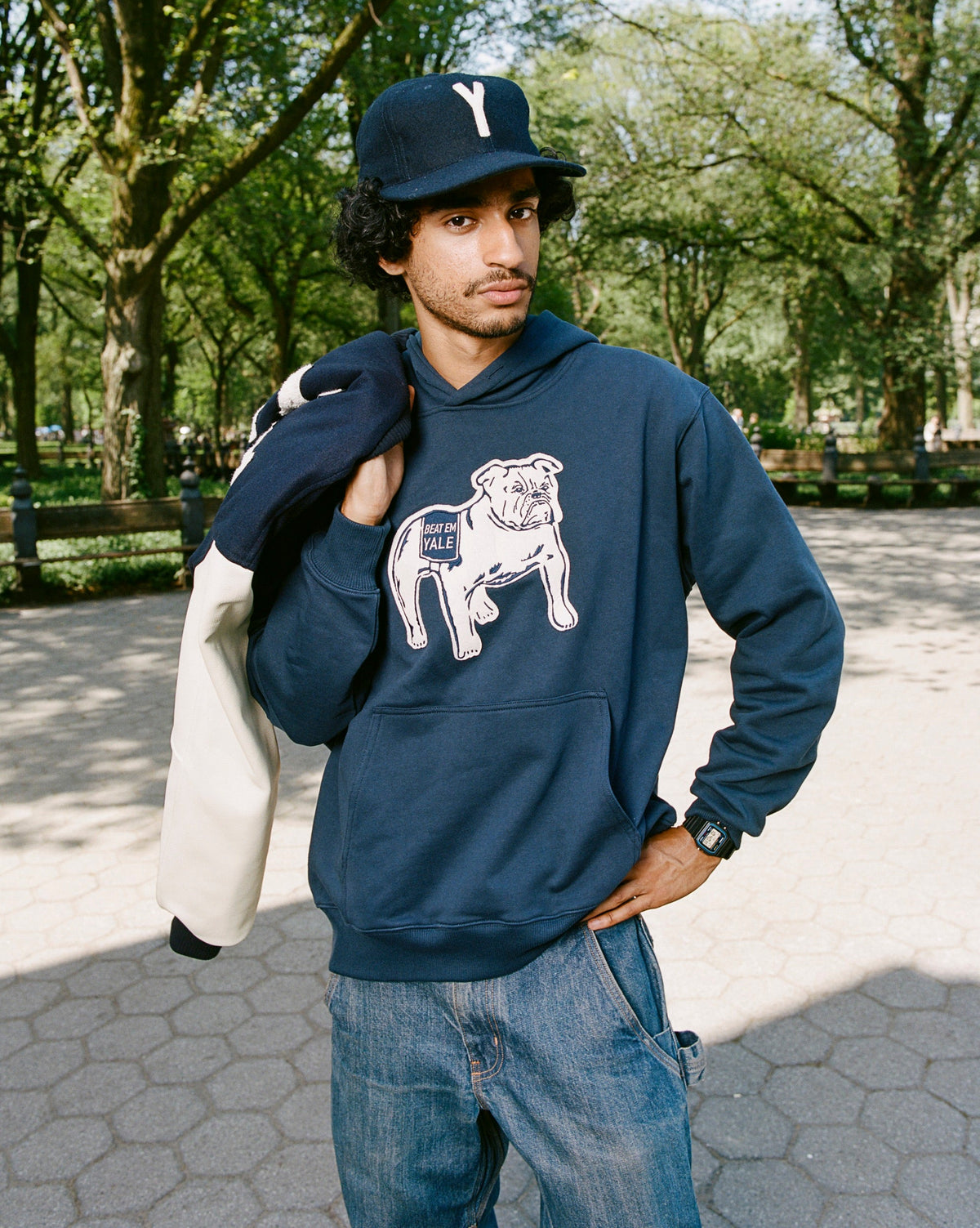 Yale University Heavyweight Cotton Terry Pullover Hoodie product image 2, provided for visual reference and product detail