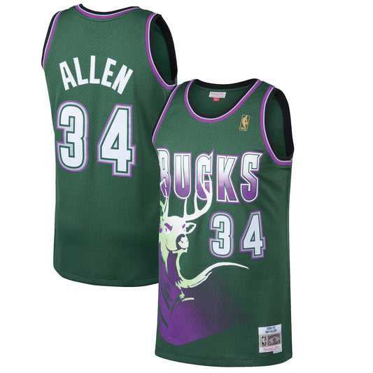 Men's Milwaukee Bucks Ray Allen Mitchell & Ness Kelly Green product image 1