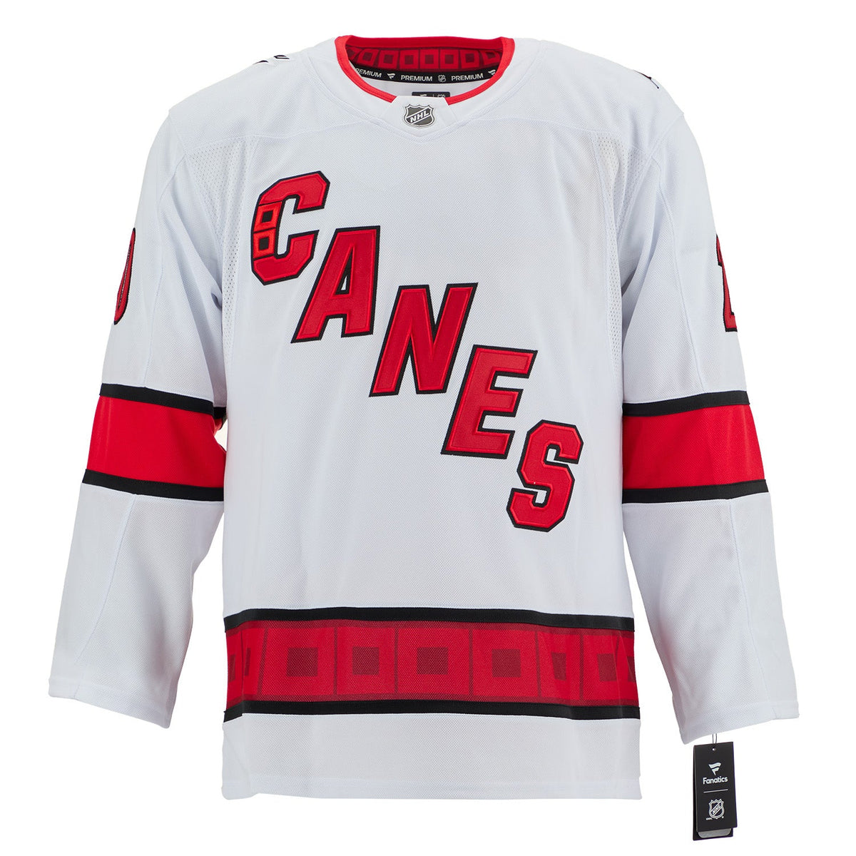 Sebastian Aho Signed Carolina Hurricanes White Fanatics Premium Jersey product image 2, provided for visual reference and