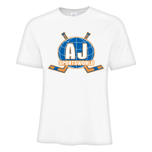 AJ Sports Logo Design Fan T-Shirt product image 1, provided for visual reference and product detail review