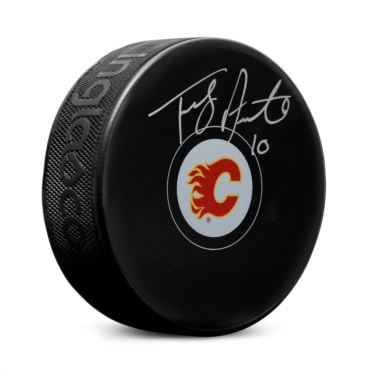 Tony Amonte Autographed Calgary Flames Hockey Puck product image 1, provided for visual reference and product detail review