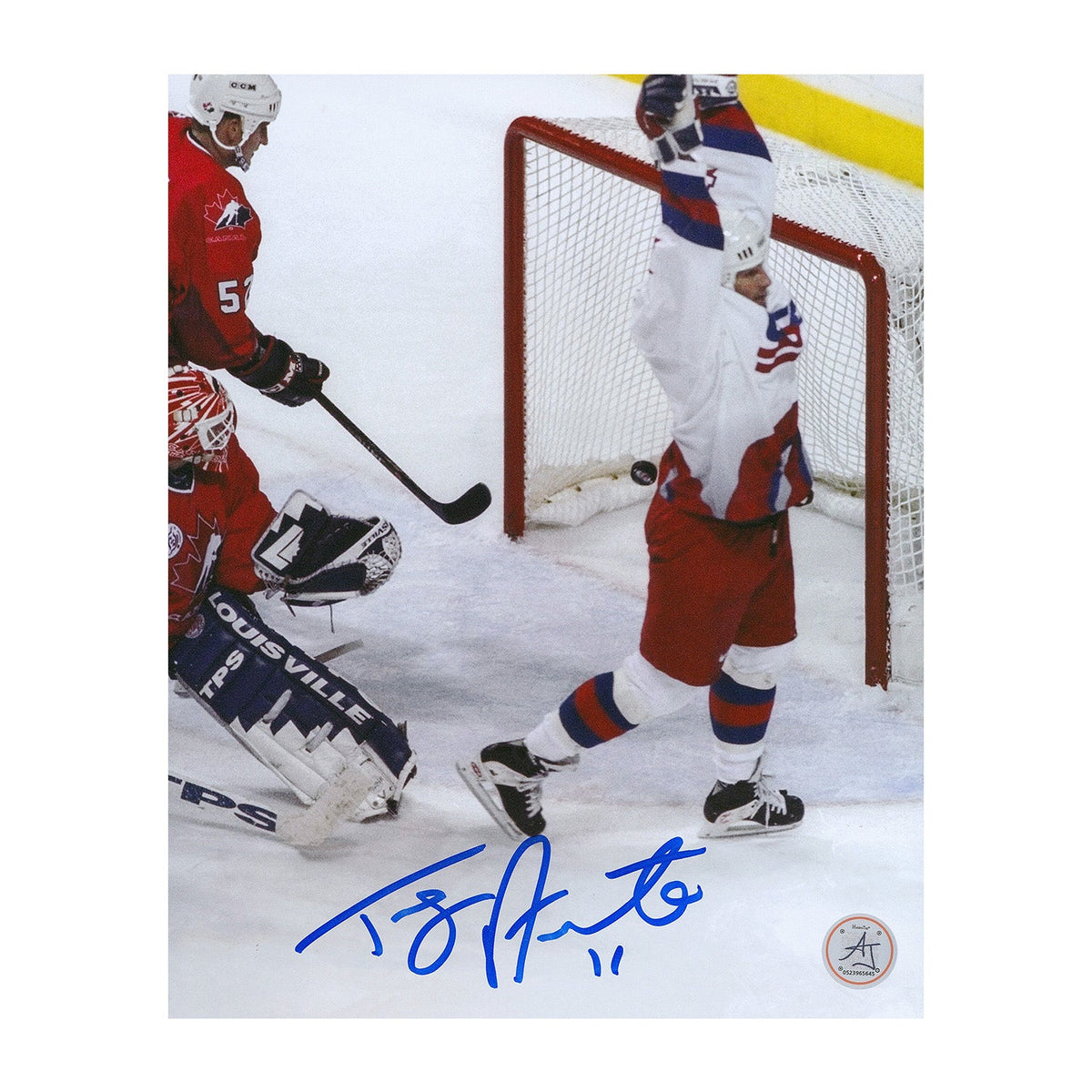 Tony Amonte Signed Team USA 1996 World Cup Winning Goal 8x10 Photo product image 1, provided for visual reference and