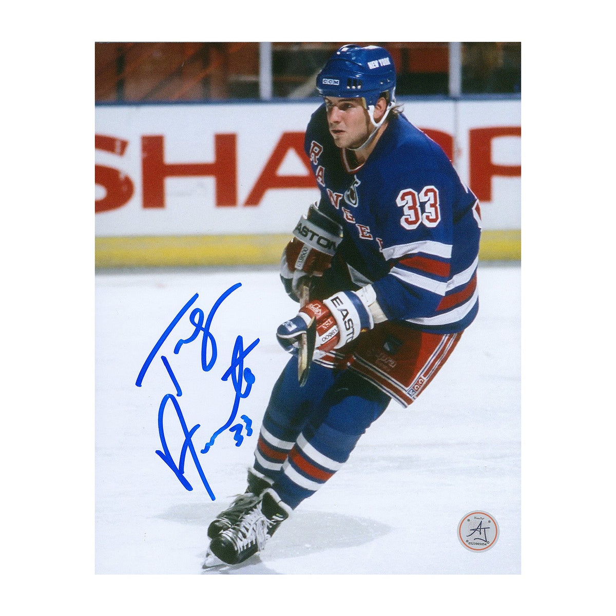 Tony Amonte Autographed New York Rangers Rookie 8x10 Photo product image 1, provided for visual reference and product detail