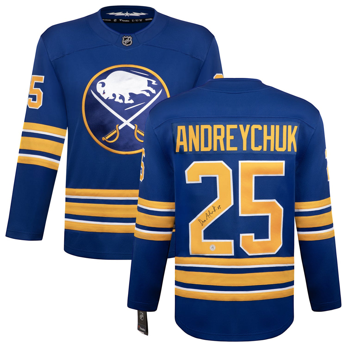 Dave Andreychuk Autographed Buffalo Sabres Fanatics Breakaway Jersey product image 3, provided for visual reference and