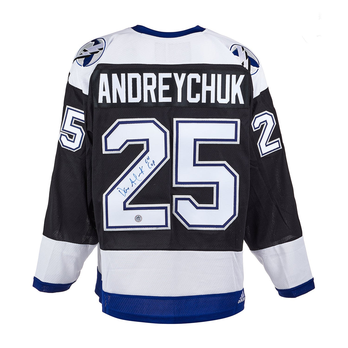 Dave Andreychuk Signed Tampa Bay Lightning 2004 Cup adidas Jersey product image 1, provided for visual reference and product