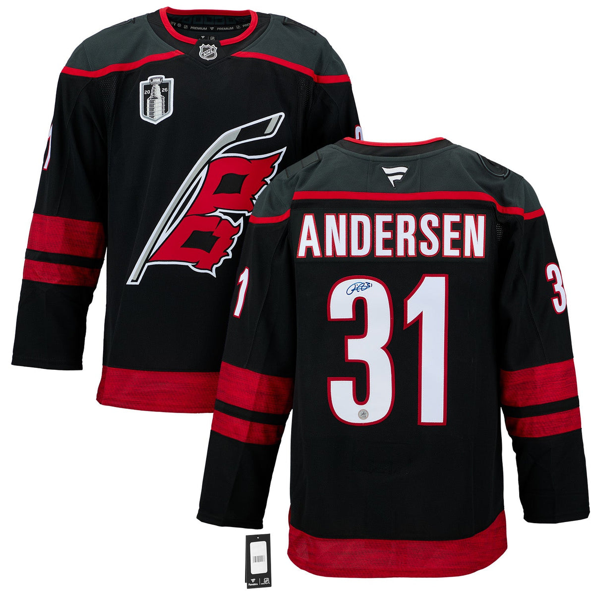Frederik Andersen Carolina Hurricanes Signed 2026 Stanley Cup Fanatics Jersey product image 3, provided for visual reference