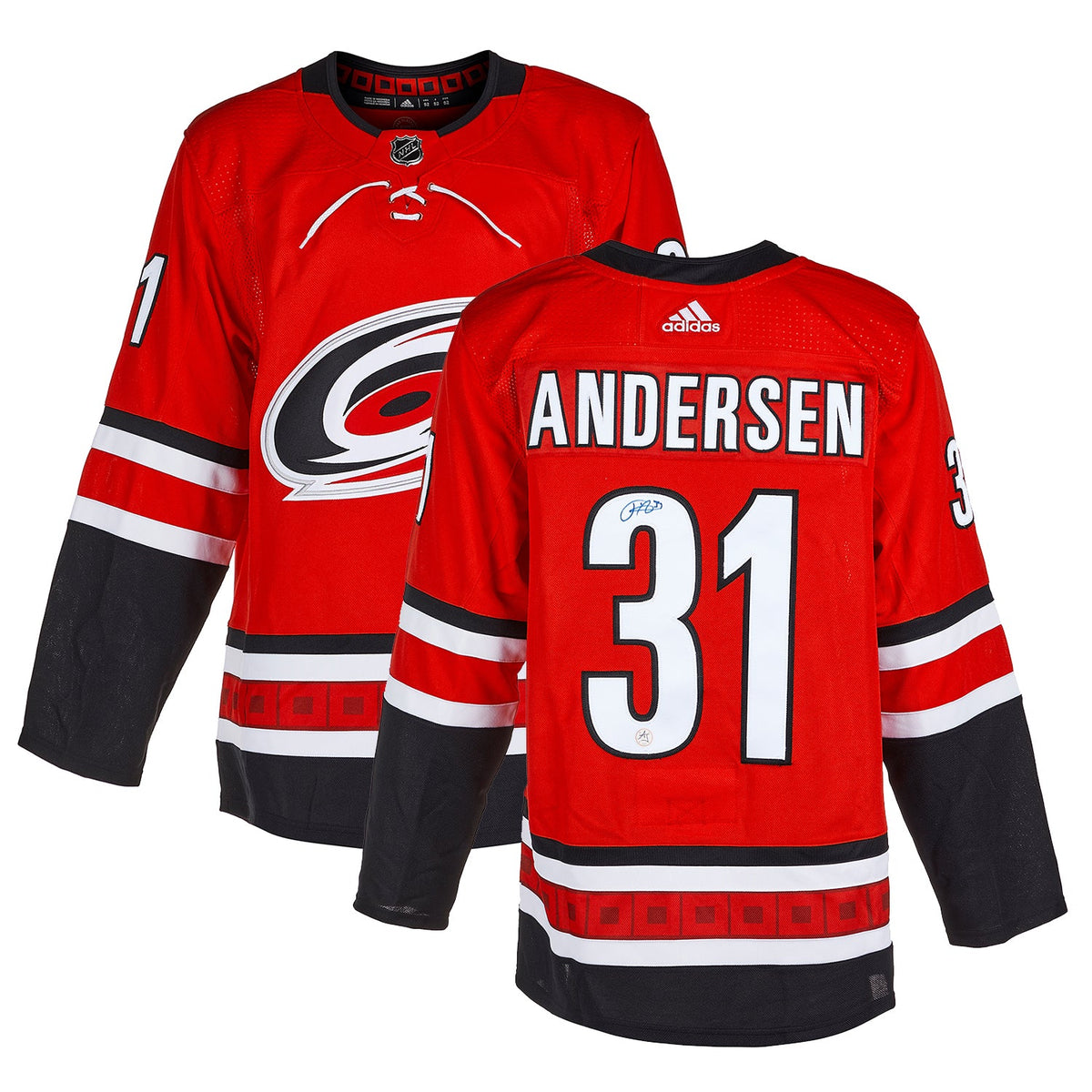 Frederik Andersen Autographed Carolina Hurricanes adidas Jersey product image 3, provided for visual reference and product