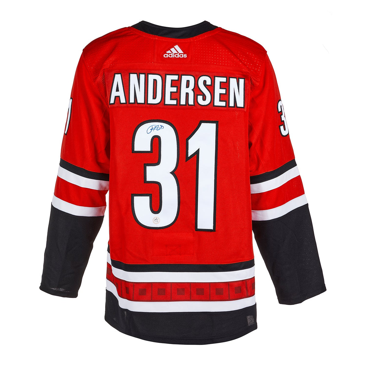 Frederik Andersen Autographed Carolina Hurricanes adidas Jersey product image 1, provided for visual reference and product