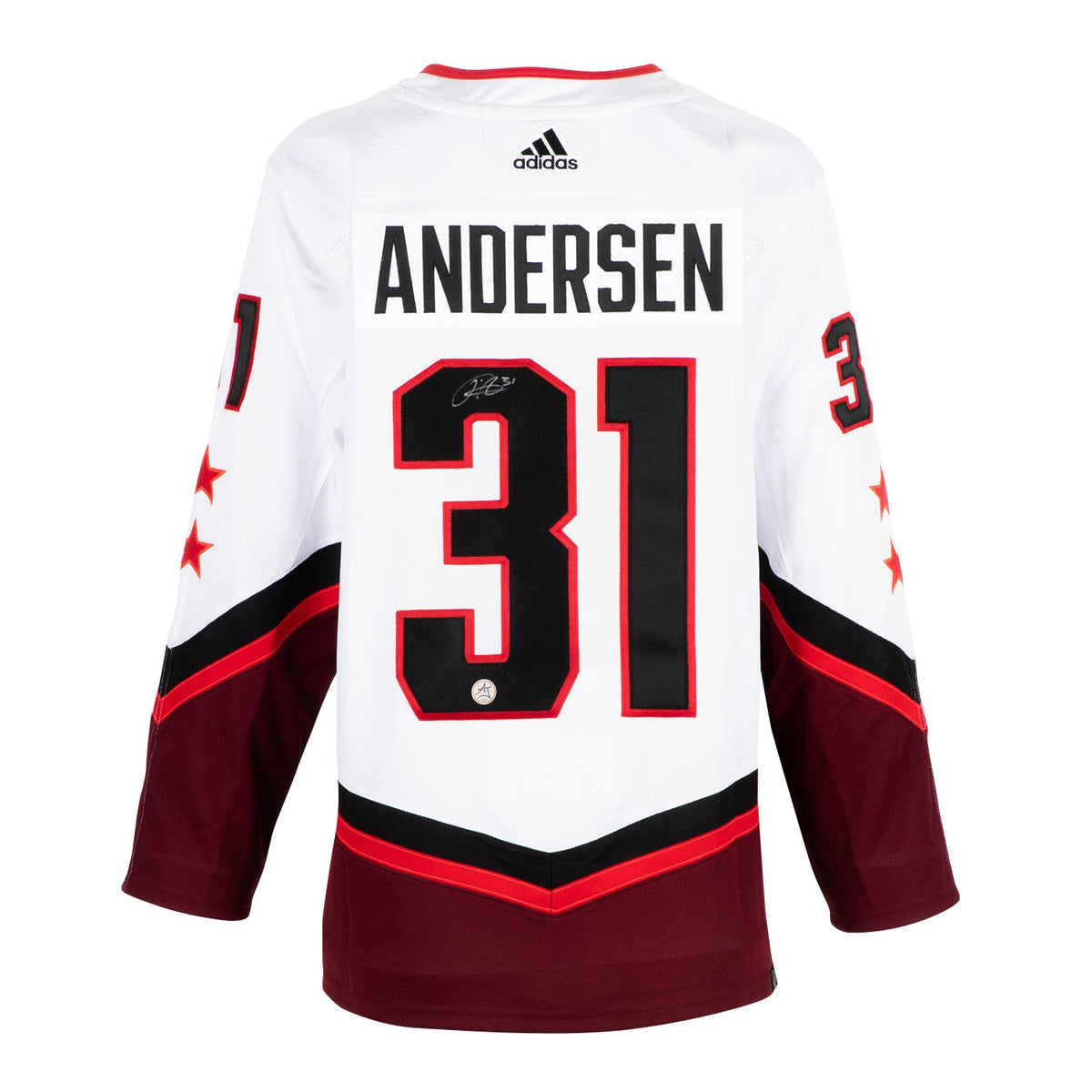 Frederik Andersen Autographed 2022 NHL All-Star Game adidas Jersey product image 1, provided for visual reference and