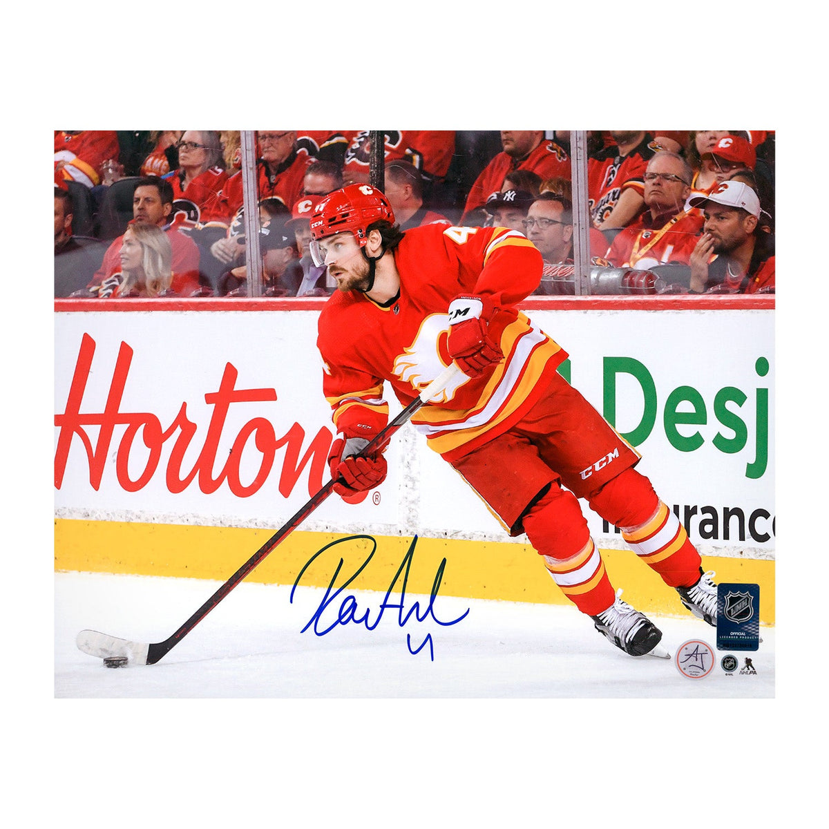 Rasmus Andersson Signed Calgary Flames Game Action 11x14 Photo product image 1, provided for visual reference and product