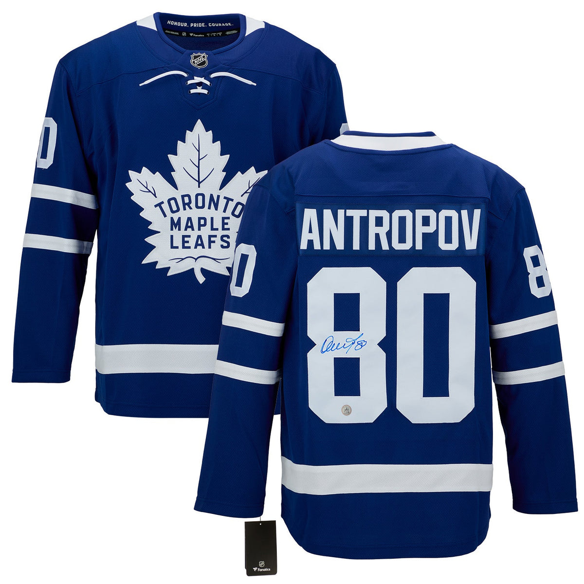 Nik Antropov Autographed Toronto Maple Leafs Fanatics Breakaway Jersey product image 3, provided for visual reference and