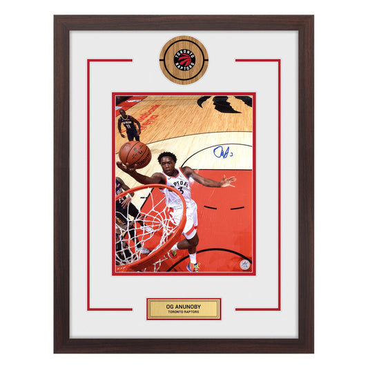 OG Anunoby Autographed Toronto Raptors Rebound Basketball 20x26 Frame product image 1, provided for visual reference and