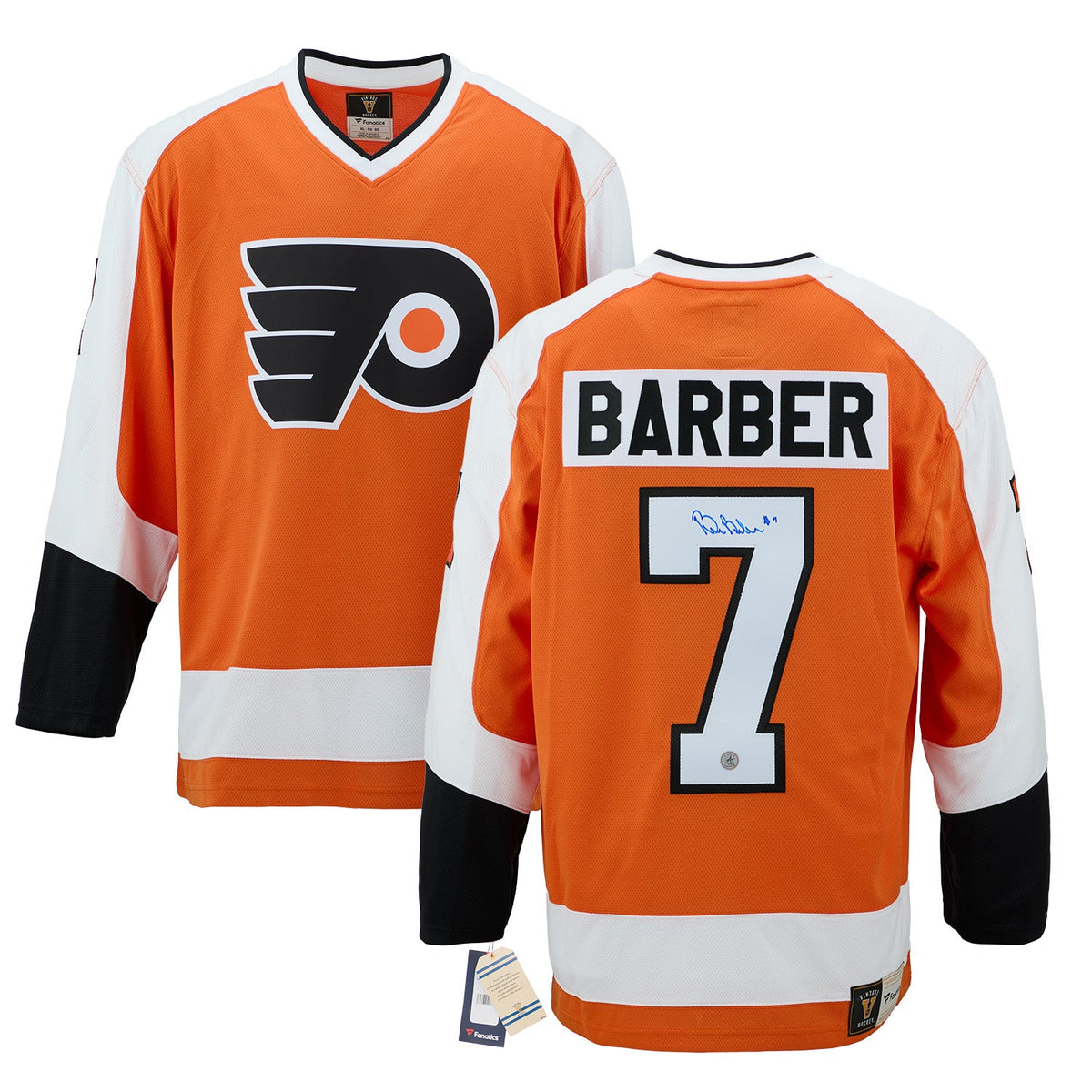 Bill Barber Signed Philadelphia Flyers Fanatics Throwback Jersey product image 3, provided for visual reference and product