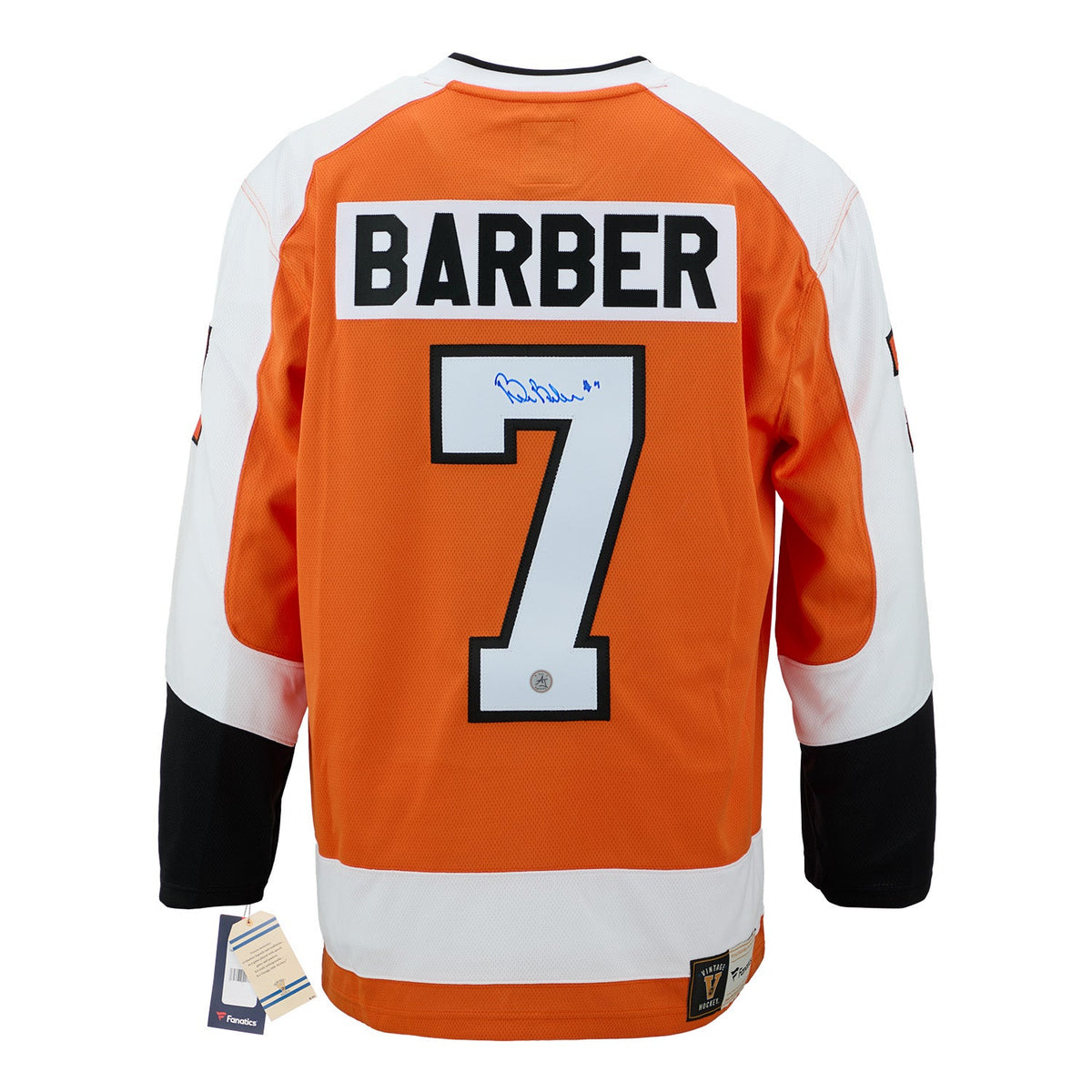 Bill Barber Signed Philadelphia Flyers Fanatics Throwback Jersey product image 1, provided for visual reference and product