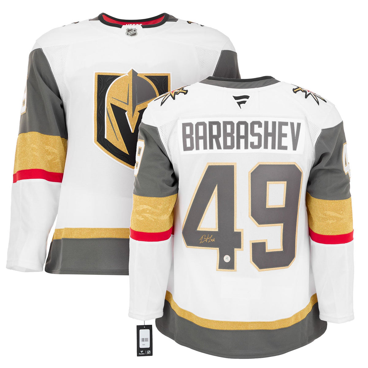 Ivan Barbashev Signed Vegas Golden Knights White Fanatics Premium Jersey product image 3, provided for visual reference and