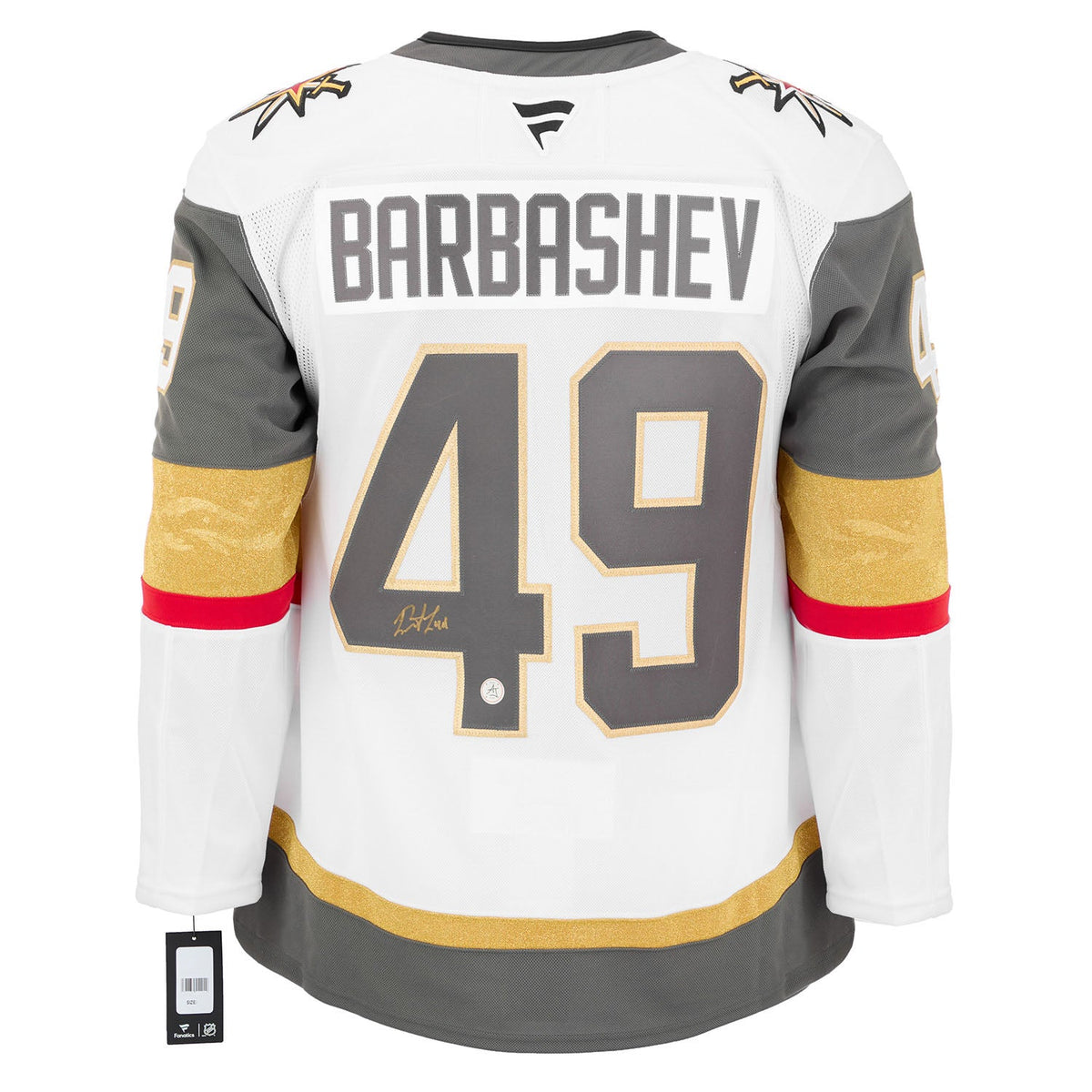 Ivan Barbashev Signed Vegas Golden Knights White Fanatics Premium Jersey product image 1, provided for visual reference and