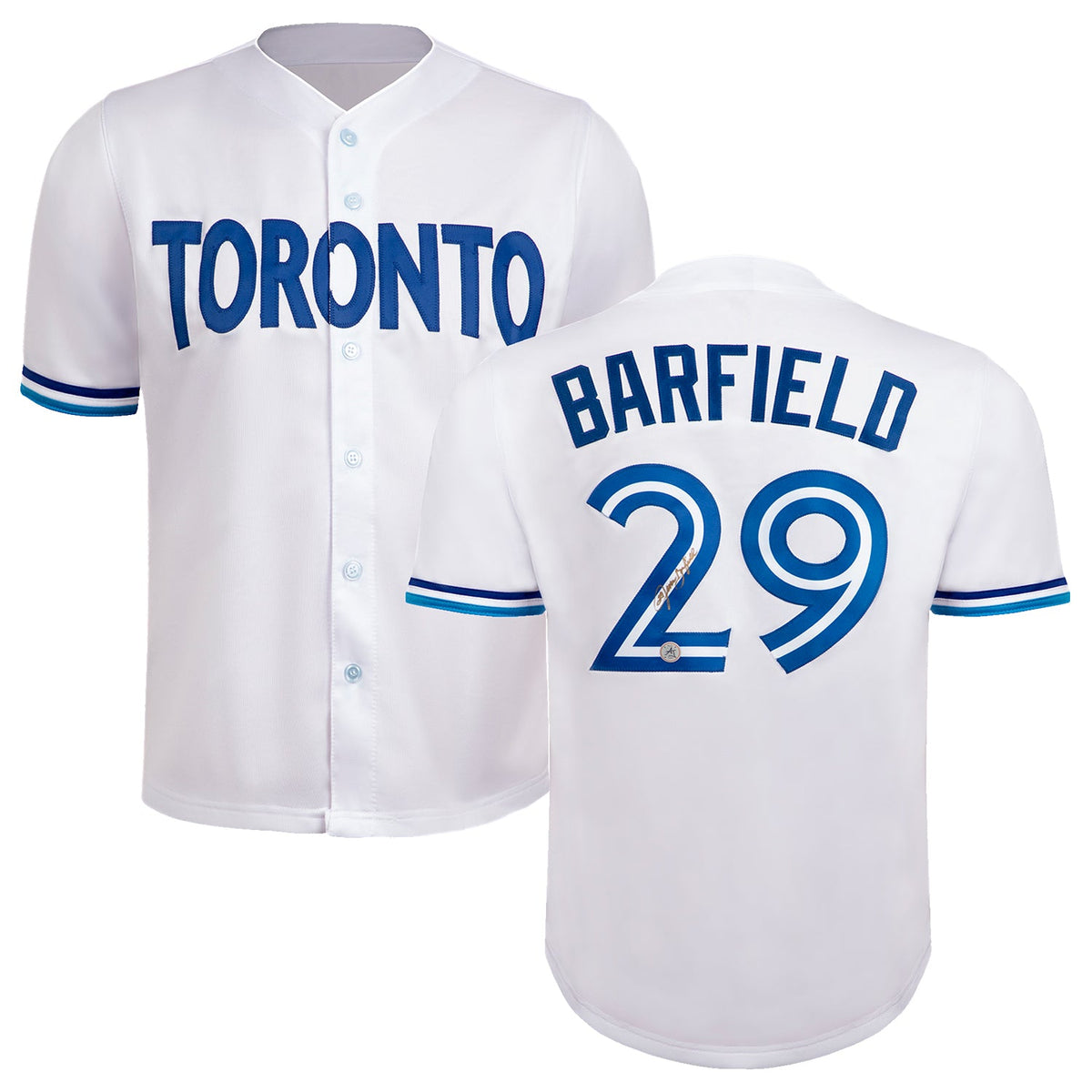 Jesse Barfield Autographed Toronto City Design White Baseball Jersey product image 3, provided for visual reference and