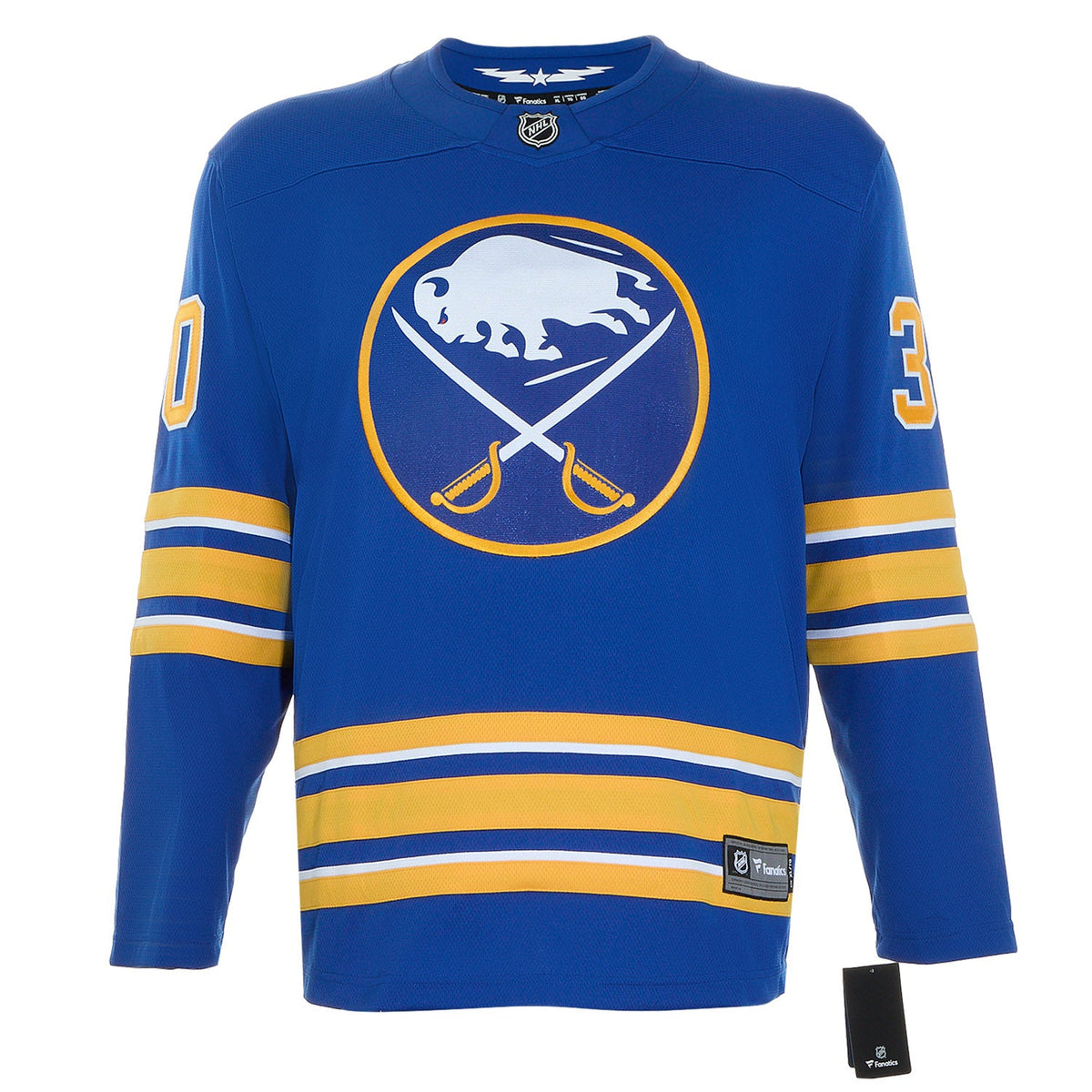 Tom Barrasso Autographed Buffalo Sabres Fanatics Breakaway Jersey product image 2, provided for visual reference and product