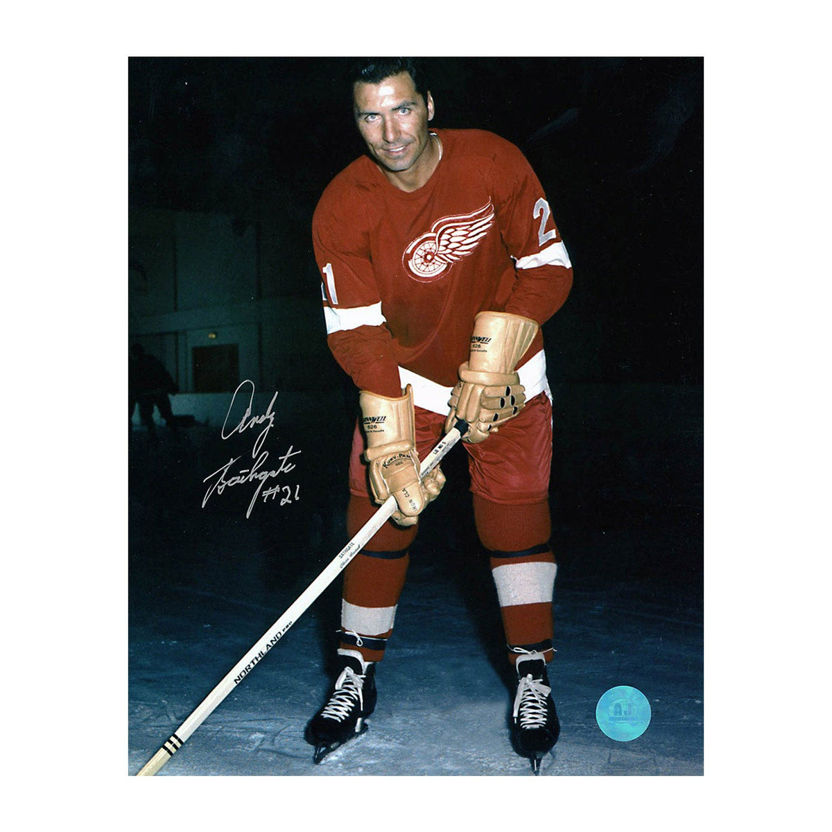 Andy Bathgate Autographed Detroit Red Wings Portrait 8x10 Photo product image 1, provided for visual reference and product