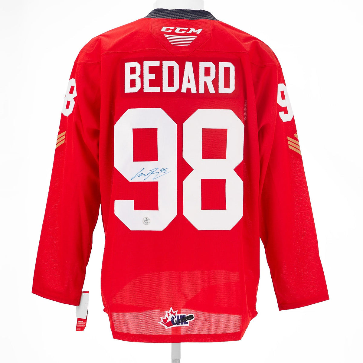 Connor Bedard Signed Regina Pats Alternate CHL Replica CCM Hockey Jersey product image 1, provided for visual reference and