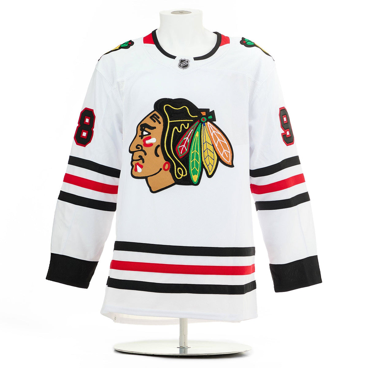 Connor Bedard Chicago Blackhawks Signed & Dated 1st Game adidas Jersey #11/98 product image 2, provided for visual reference