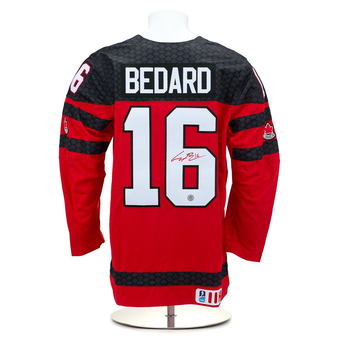 Connor Bedard Autographed Team Canada Red Nike Hockey Jersey product image 1, provided for visual reference and product