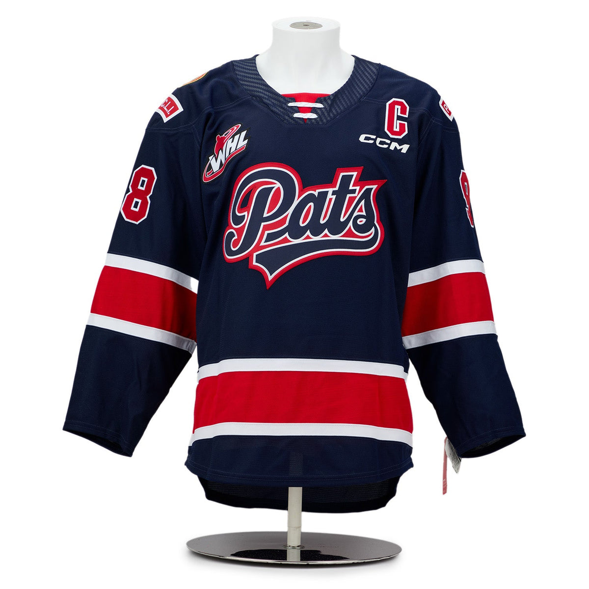 Connor Bedard Regina Pats Signed & Inscribed CHL POY Authentic CCM Jersey #18/98 product image 2, provided for visual