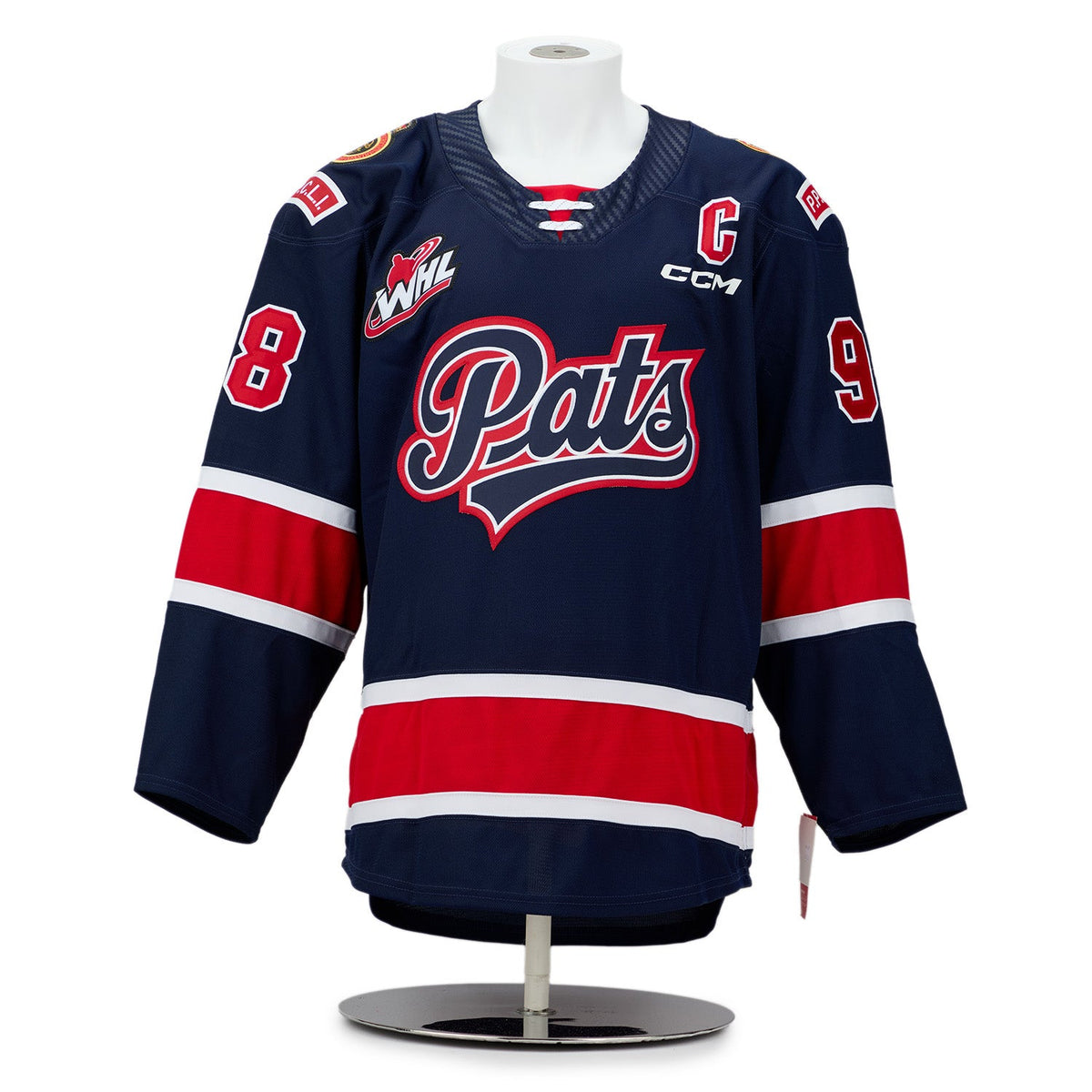 Connor Bedard Regina Pats Signed & Inscribed CHL POY Authentic CCM Jersey #98/98 product image 2, provided for visual