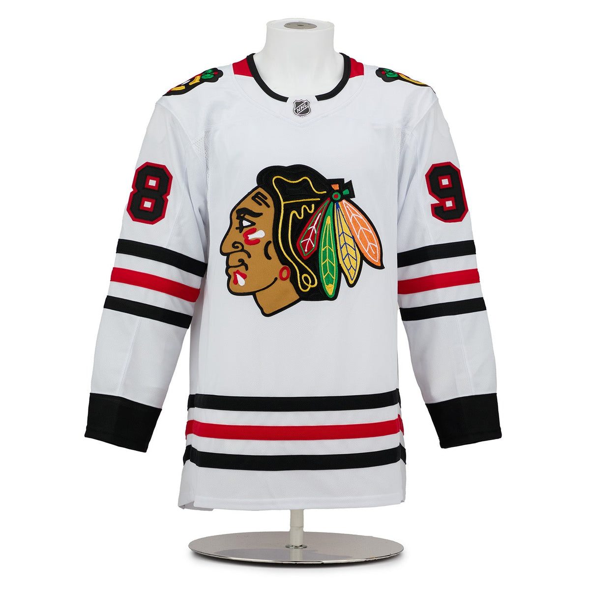 Connor Bedard Chicago Blackhawks Signed & Dated 1st Game adidas Jersey #52/98 product image 2, provided for visual reference