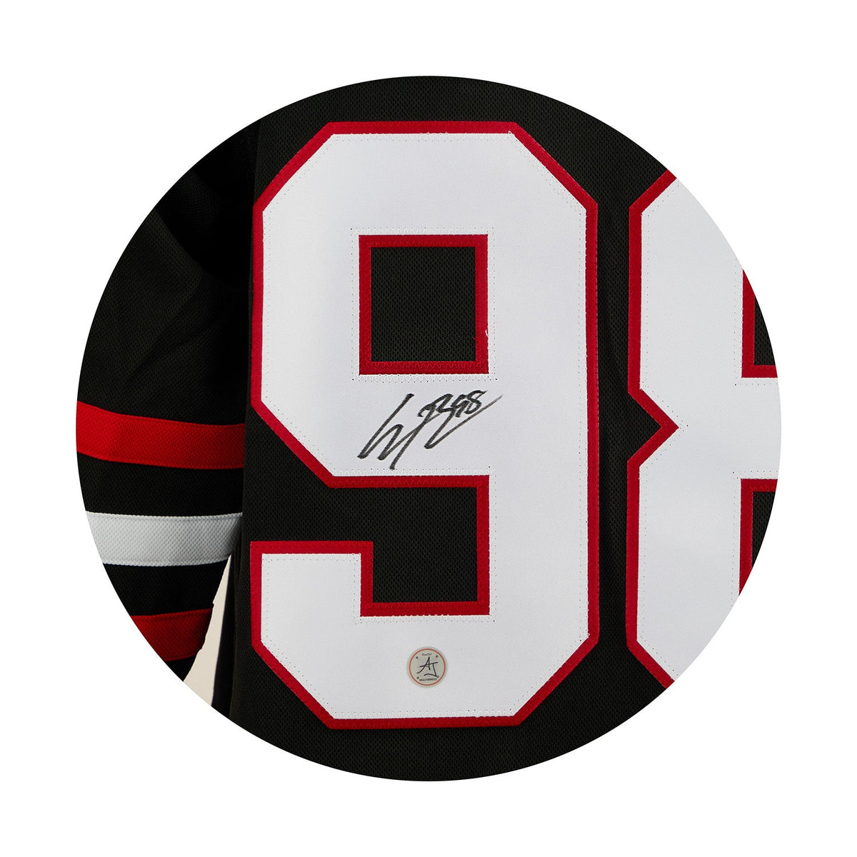Connor Bedard Autographed Chicago Blackhawks Alt Black Fanatics Premium Jersey product image 3, provided for visual