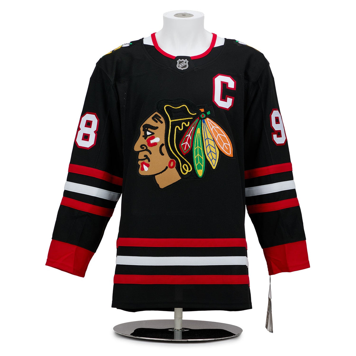 Connor Bedard Autographed Chicago Blackhawks Alt Black Fanatics Premium Jersey product image 2, provided for visual