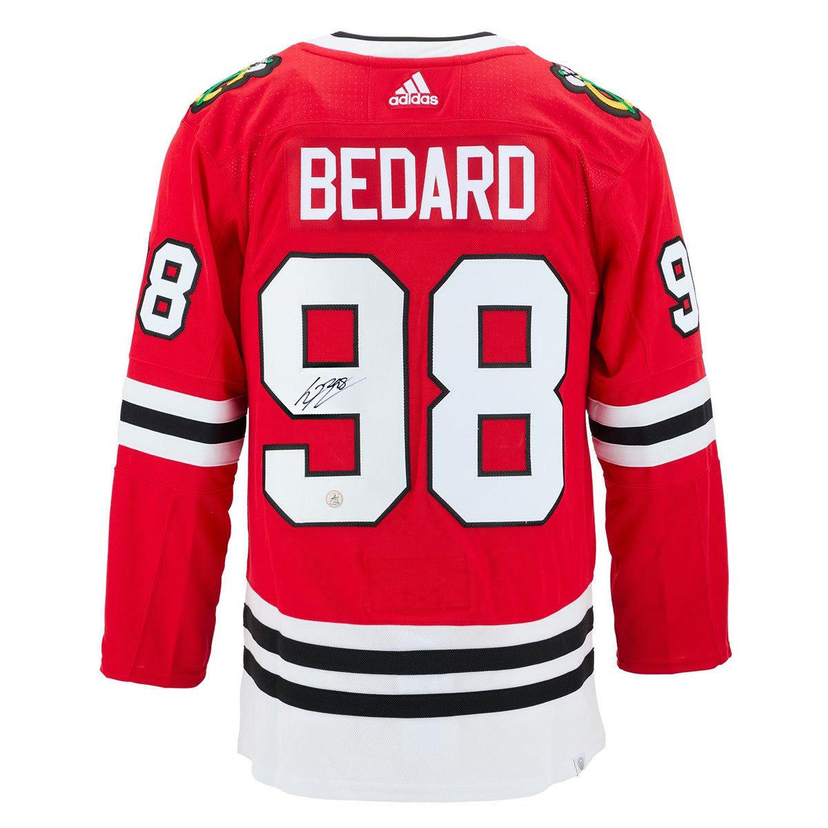 Connor Bedard Autographed Chicago Blackhawks adidas Jersey product image 1, provided for visual reference and product detail