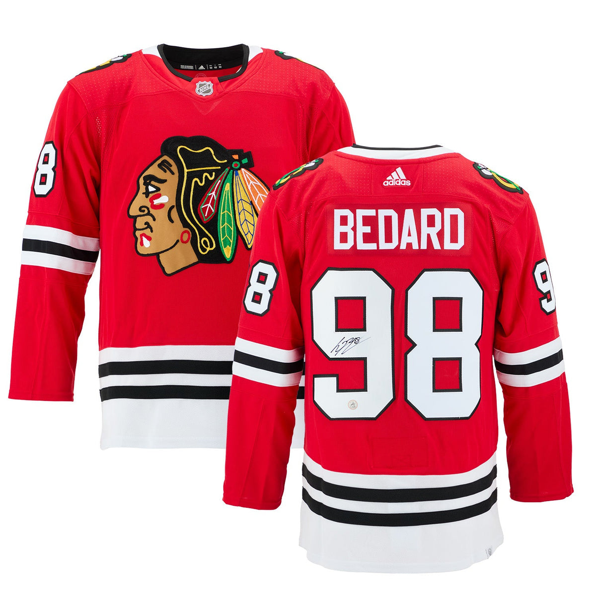 Connor Bedard Autographed Chicago Blackhawks adidas Jersey product image 3, provided for visual reference and product detail