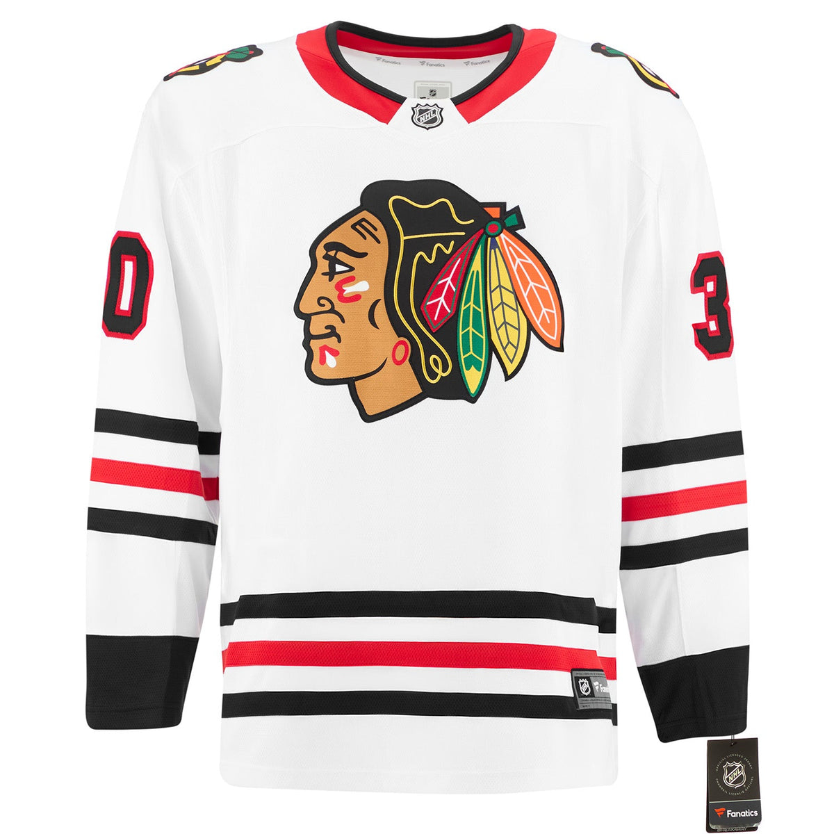 Ed Belfour Signed Chicago Blackhawks White Fanatics Breakaway Jersey product image 2, provided for visual reference and